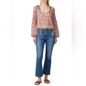 Ramy Brook Adira peasant boho style top XS long sleeve silk